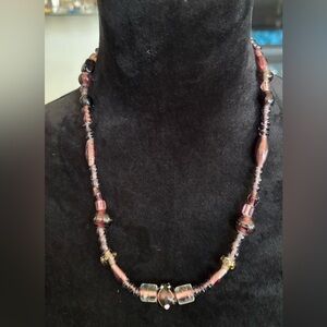 Elegant Purple Glass Beaded Necklace